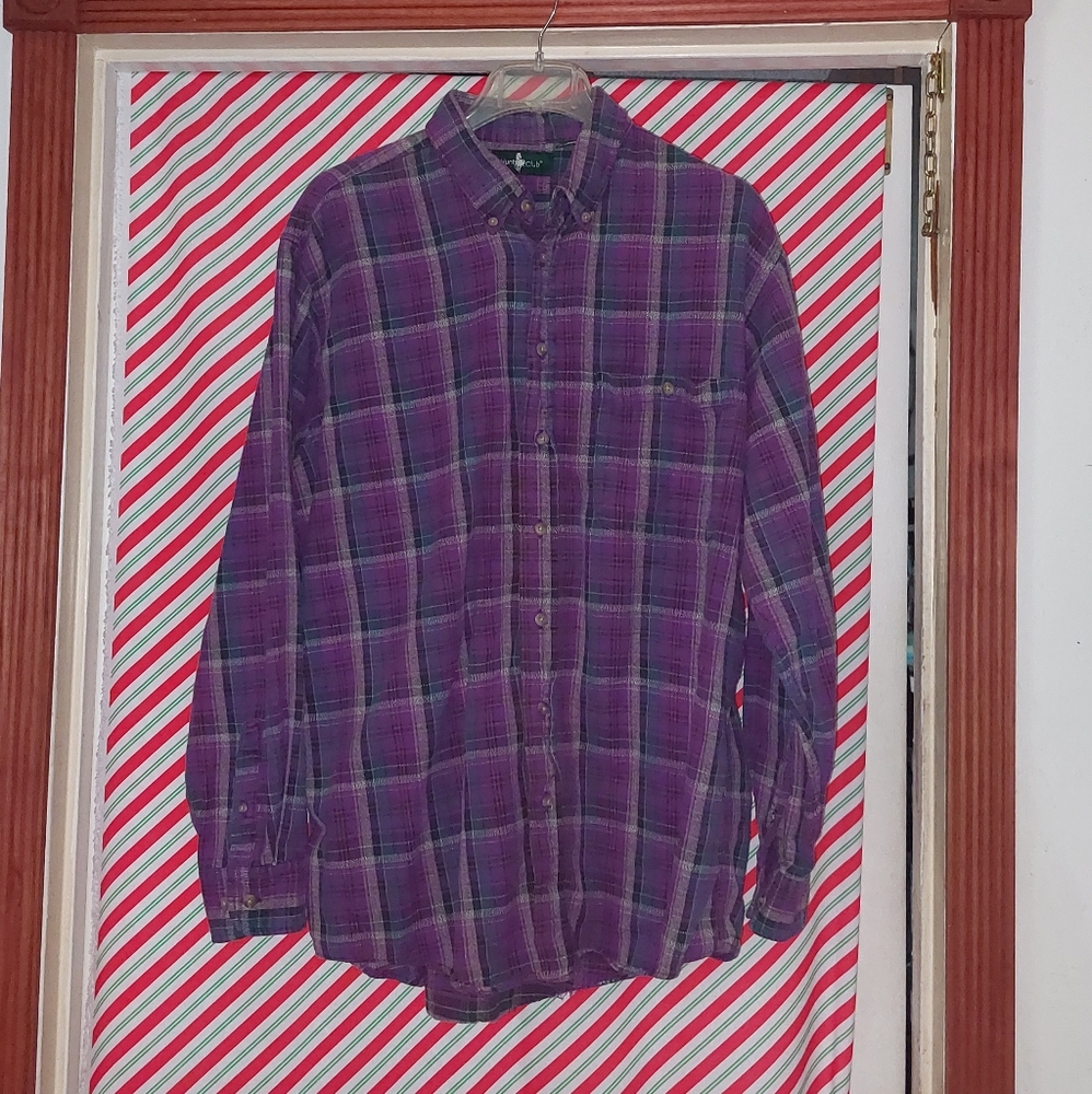 Hunt club Purple Plaid Men's Shirt7/